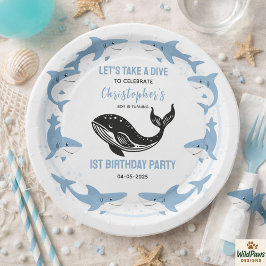 Sea Animals Shark 1st Birthday | Under the Sea  ペーパープレート
