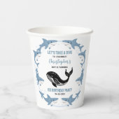 Sea Animals Shark 1st Birthday | Under the Sea 紙コップ (裏面)