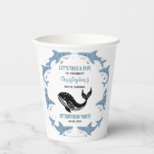 Sea Animals Shark 1st Birthday | Under the Sea 紙コップ (正面)