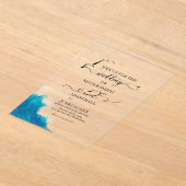  Sea Beach Wedding Invitation |Coastal Destination アクリル招待状 (レイダウン)