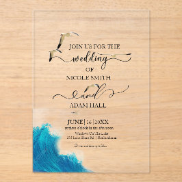  Sea Beach Wedding Invitation |Coastal Destination アクリル招待状