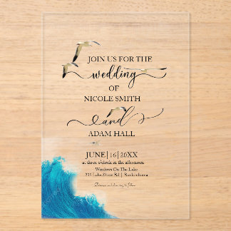  Sea Beach Wedding Invitation |Coastal Destination アクリル招待状