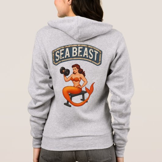 Sea Beast Gym Mermaid | Retro Pin-Up Activewear パーカ (裏面)