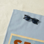 Sea Beast Retro Mermaid | Funny Coastal Beach Blue ビーチタオル (インサイチュ)