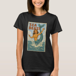 Sea Beast Retro Mermaid | Funny Coastal Beach Life Tシャツ