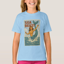 Sea Beast Retro Mermaid | Funny Coastal Beach Life Tシャツ