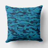 sea blue, midnight blue, teal blue, and blue camo クッション (裏面)