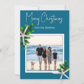 Sea Blue Starfish Christmas Photo シーズンカード (正面)