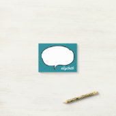 Sea Blue Talkバブルパーソナライズされた名 ポストイット (デスク上)