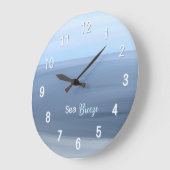 Sea Breeze – Calm Blue Ocean ラージ壁時計 (傾斜)