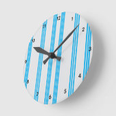 Sea Breeze Stripes Acrylic Wall Clock ラウンド壁時計 (傾斜)
