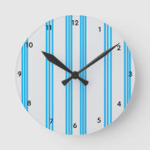 Sea Breeze Stripes Acrylic Wall Clock ラウンド壁時計 (正面)