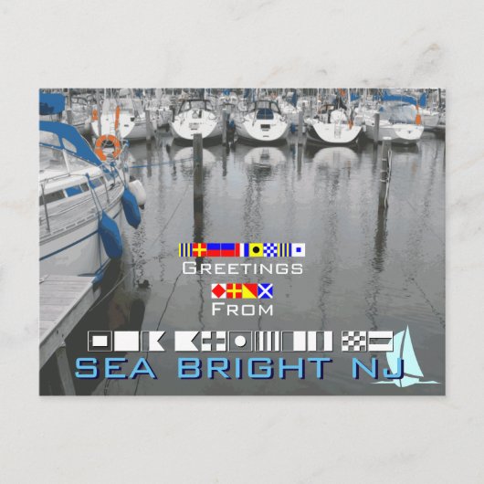 Sea Bright NJ New Jerseyからの挨拶 ポストカード (正面)