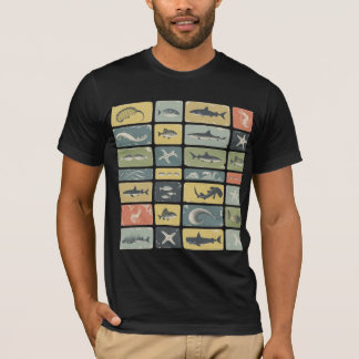 SEA CHART OF VARIOUS CREATURES  Tシャツ