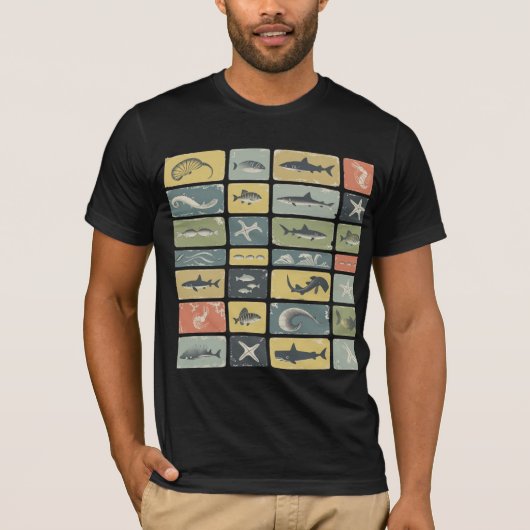 SEA CHART OF VARIOUS CREATURES  Tシャツ (正面)