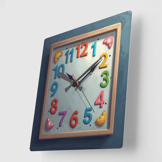 Sea Colors スクエア壁時計 (傾斜)