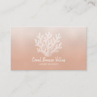 Sea Coral Silhouette | Lt Coral Business Card 名刺