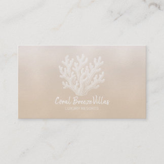 Sea Coral Silhouette | Lt Sand Pearl Business Card 名刺