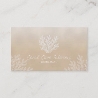 Sea Coral Silhouette | Sandy Pearl Business Card 名刺