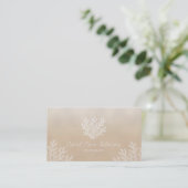 Sea Coral Silhouette | Sandy Pearl Business Card 名刺 (スタンド正面)