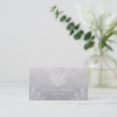 Sea Coral Silhouette | Silver Pearl Business Card 名刺 (スタンド正面)