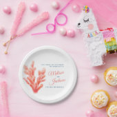 Sea Coral Watercolor custom wedding ペーパープレート (パーティー)