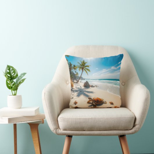 Sea  Crabs on Tropical Beach – Serene Ocea クッション (椅子)