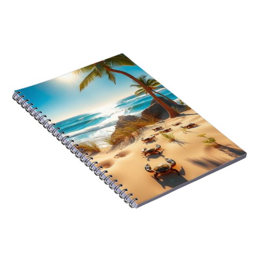 Sea  Crabs on Tropical Beach – Serene Ocea ノートブック (右側)
