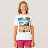 Sea  Crabs on Tropical Beach – Serene Ocea Tシャツ (正面フル)