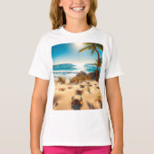 Sea  Crabs on Tropical Beach – Serene Ocea Tシャツ (正面)