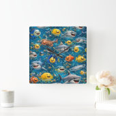 Sea creature wall clock スクエア壁時計 (ホーム)