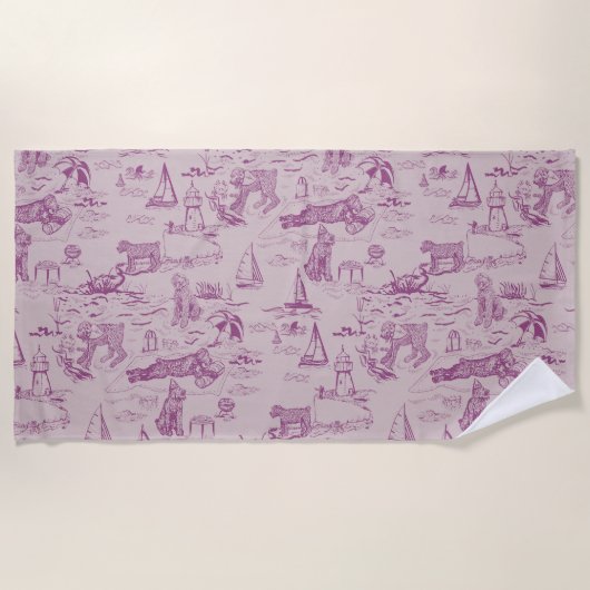 Sea Dog Toile Bouvier Des Flandres Beach Sand ビーチタオル (正面)