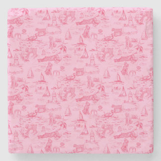 Sea Dog Toile Pink  ストーンコースター