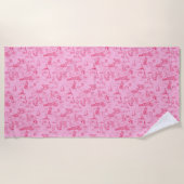 Sea Dog Toile Pink  ビーチタオル (正面)