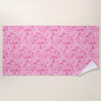 Sea Dog Toile Pink  ビーチタオル