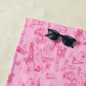 Sea Dog Toile Pink ビーチタオル (インサイチュ)