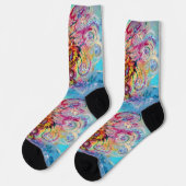 SEA DRAGON AMONG WAVES Fantasy Pink Blue ソックス (左)