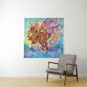 SEA DRAGON AND BLUE WAVES ファンタジー タペストリー (インサイチュ)