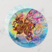 Sea Dragon blau violett schwarz gelb 招待状 (正面/裏面)