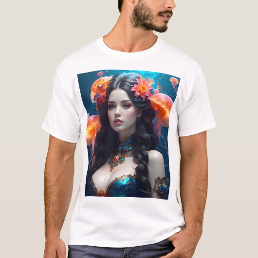 Sea Empress – Mystical Beauty in a Jellyfish Realm Tシャツ (正面)
