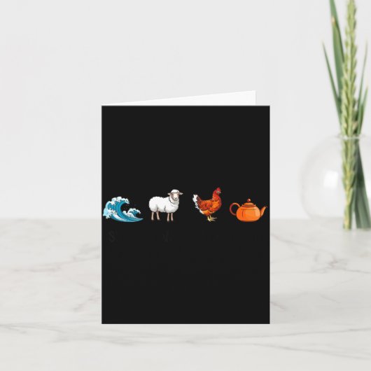 Sea Ewe Hen Tea Funny Joke Saying Quote Men Women カード (正面)