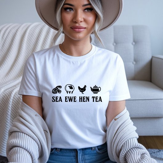 Sea Ewe Hen Tea Funny Joke Saying Quote Men Women トライブレンドＴシャツ