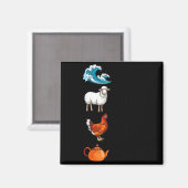 Sea Ewe Hen Tea Funny Joke Saying Quote Men Women  マグネット (正面/裏面)