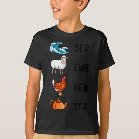 Sea Ewe Hen Tea Funny Joke Saying Quote Men Women  Tシャツ (正面)
