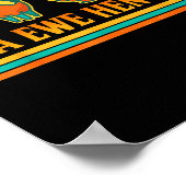 Sea Ewe Hen Tea Funny Pun Saying Retro Style  ポスター (角)