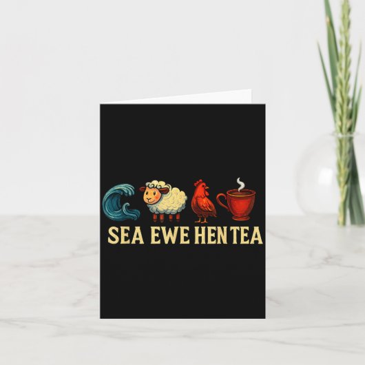 Sea Ewe Hen Tea Funny Shirt Sea Ewe Hen Tea  カード (正面)