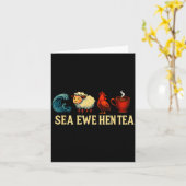 Sea Ewe Hen Tea Funny Shirt Sea Ewe Hen Tea  カード (黄色い花)