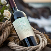 Sea Foam Beach Wedding Cheers ID837 ワインラベル