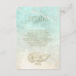 Sea Foam Beach Wedding Details ID837 エンクロージャーカード