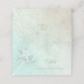 Sea Foam Beach Wedding Starfish ID837 プレイスカード (外部開封)